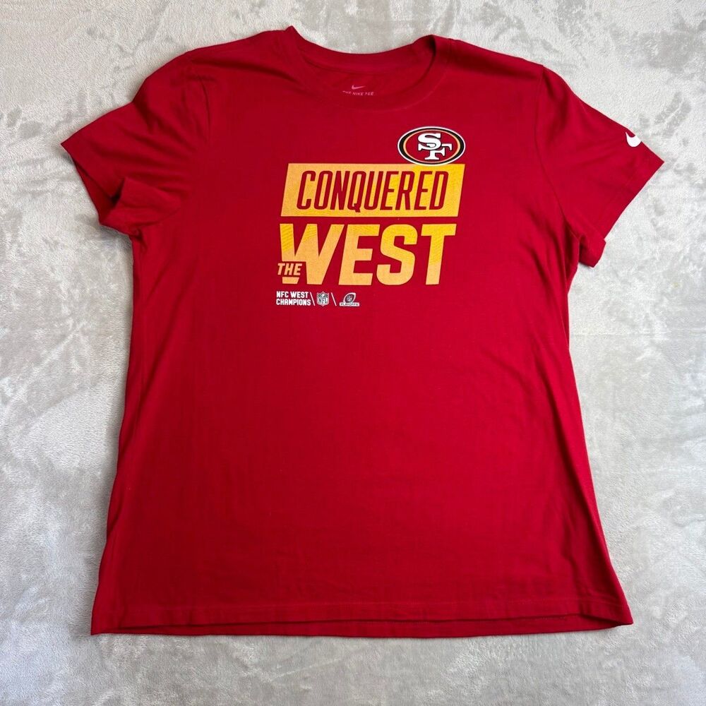 Nike 49ers Conquered The West NFC West Champions T-Shirt Women's XL Red